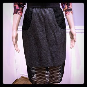 MILLY grey black illusion skirt - NWT SZ 6